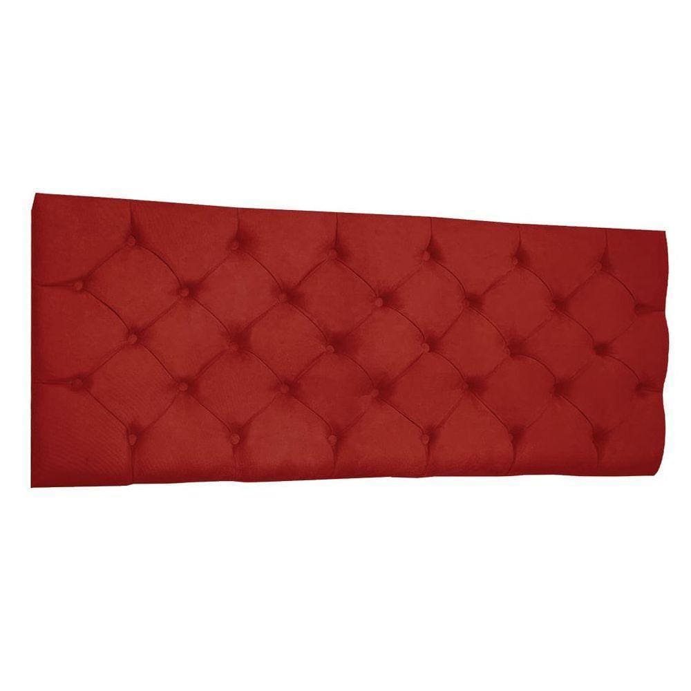Cabeceira Painel Capitonê Queen 1,60m Jade Suede Cor Vermelho