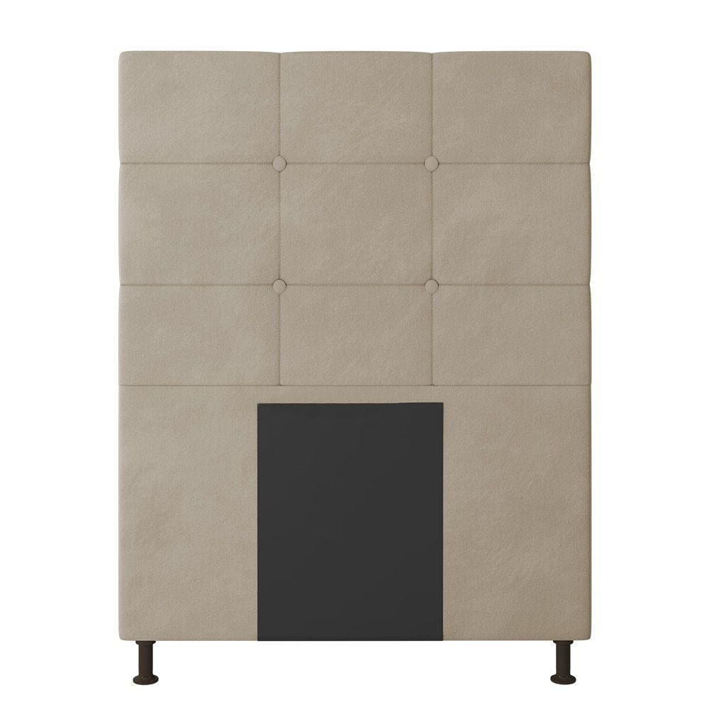 Cabeceira Cama Box Solteiro 90cm Suede Bege