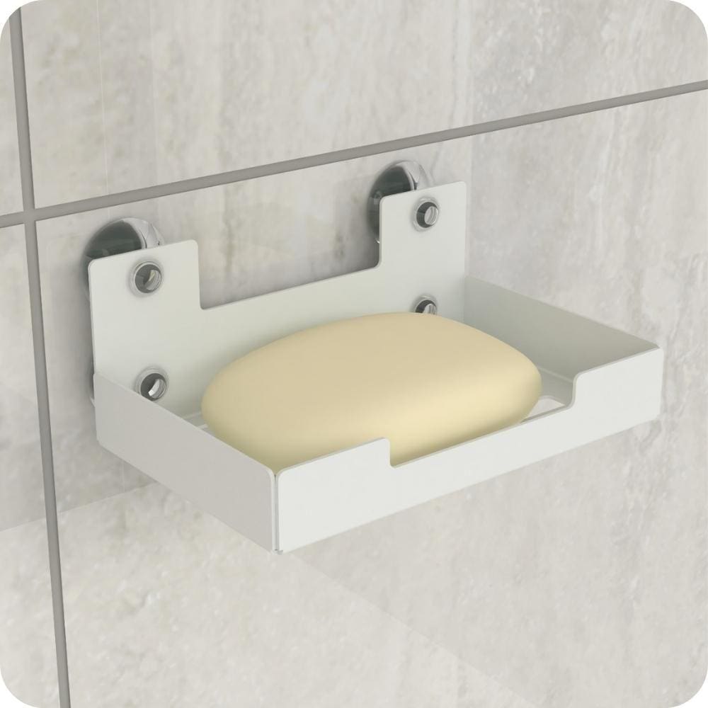 Porta Sabonete Para Banheiro Saboneteira Ventosa Branco ELG