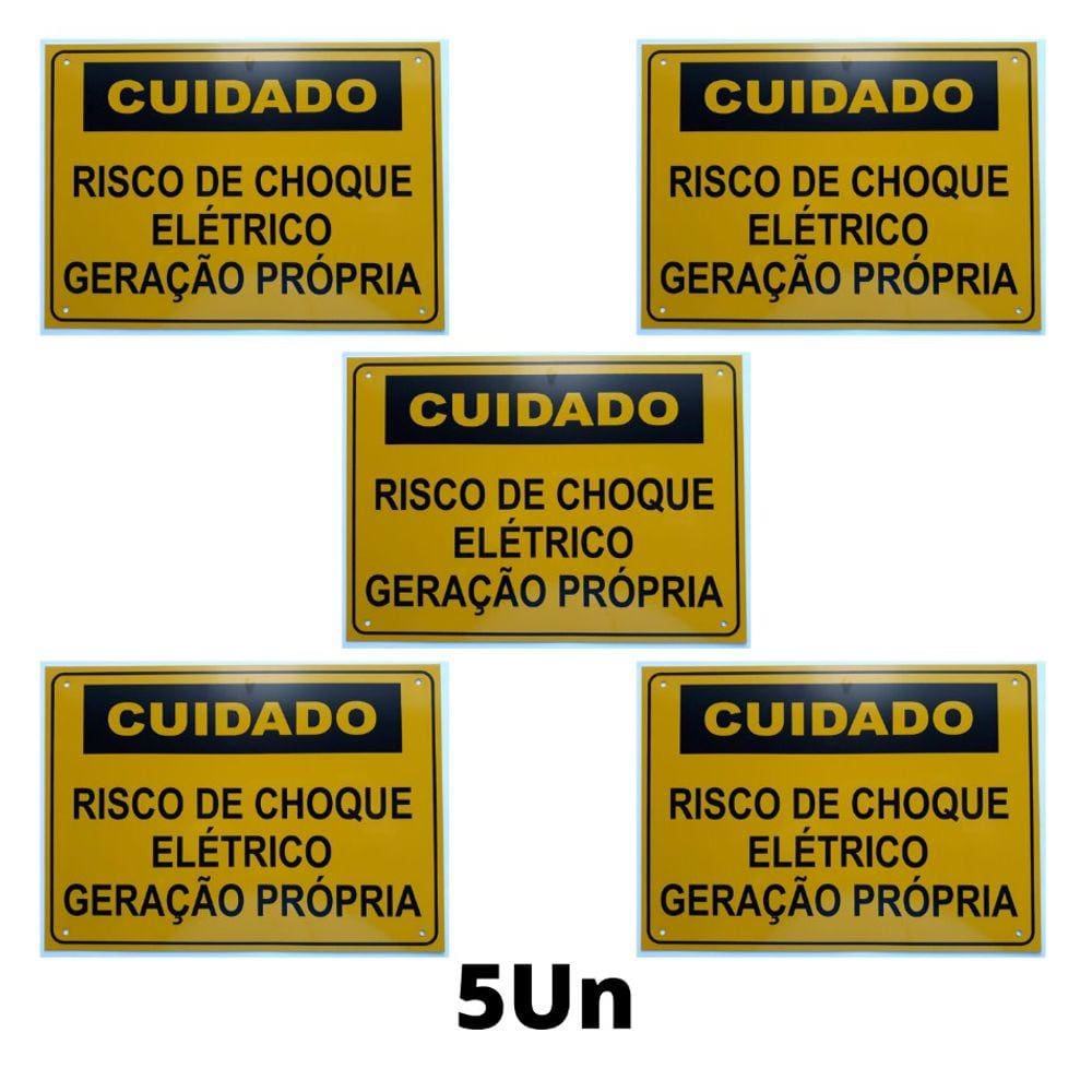 Placa Cuidado - Geração Própria - Energisa Cemig Enel Goias Celesc Eletrobras 25x18 CA 1mm 5un