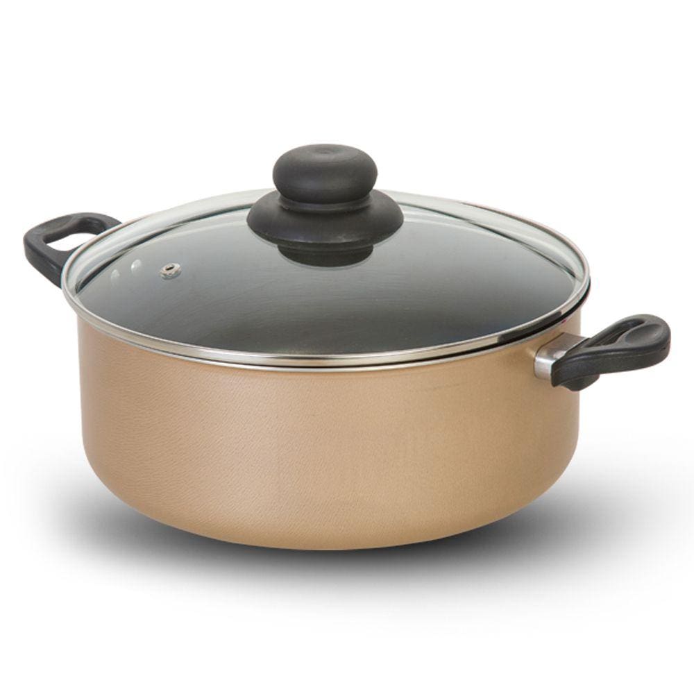 Caçarola Antiaderente Creme e Preta 16 cm - Alumínio Brasilar