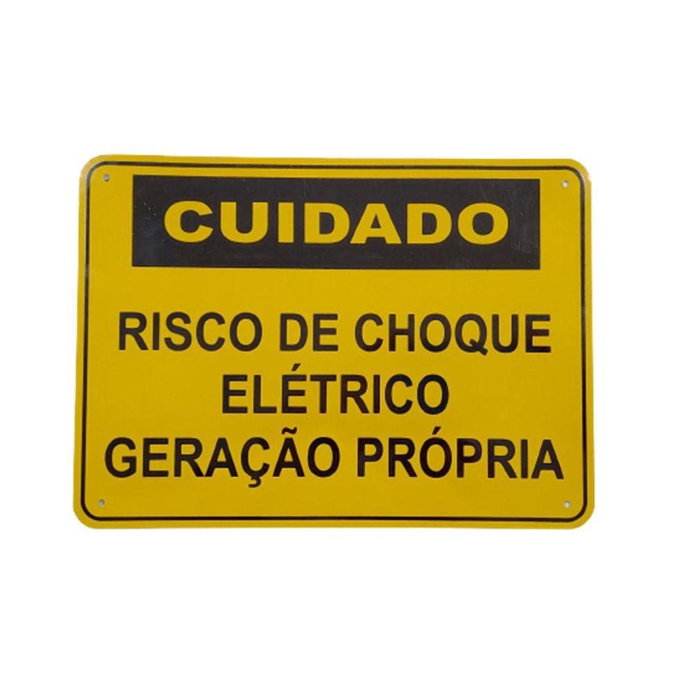 Placa Cuidado - Geração Própria - Energisa Cemig Enel Goias Celesc Eletrobras 25x18 CA 1mm