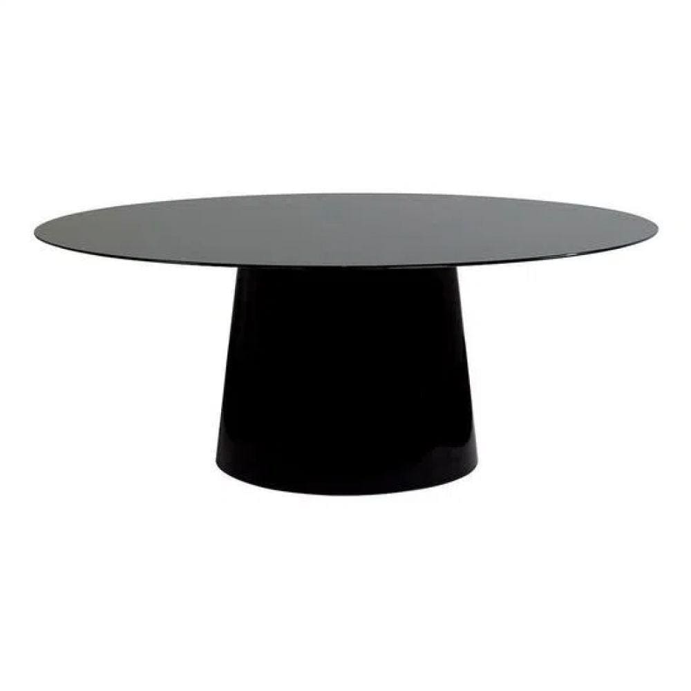 Mesa de Jantar Cone Oval 198x122 Laqueada Yescasa Preto