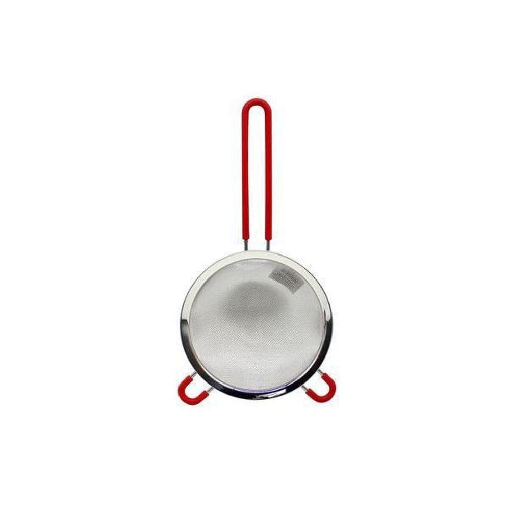Peneira Aço Inox 16Cm Cabo Silicone Zj03