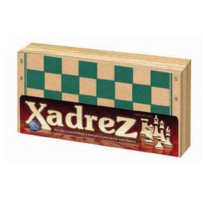 Jogo De Xadrez Com Tabuleiro 50x50cm E 32 Peças Em Madeira Gavetas