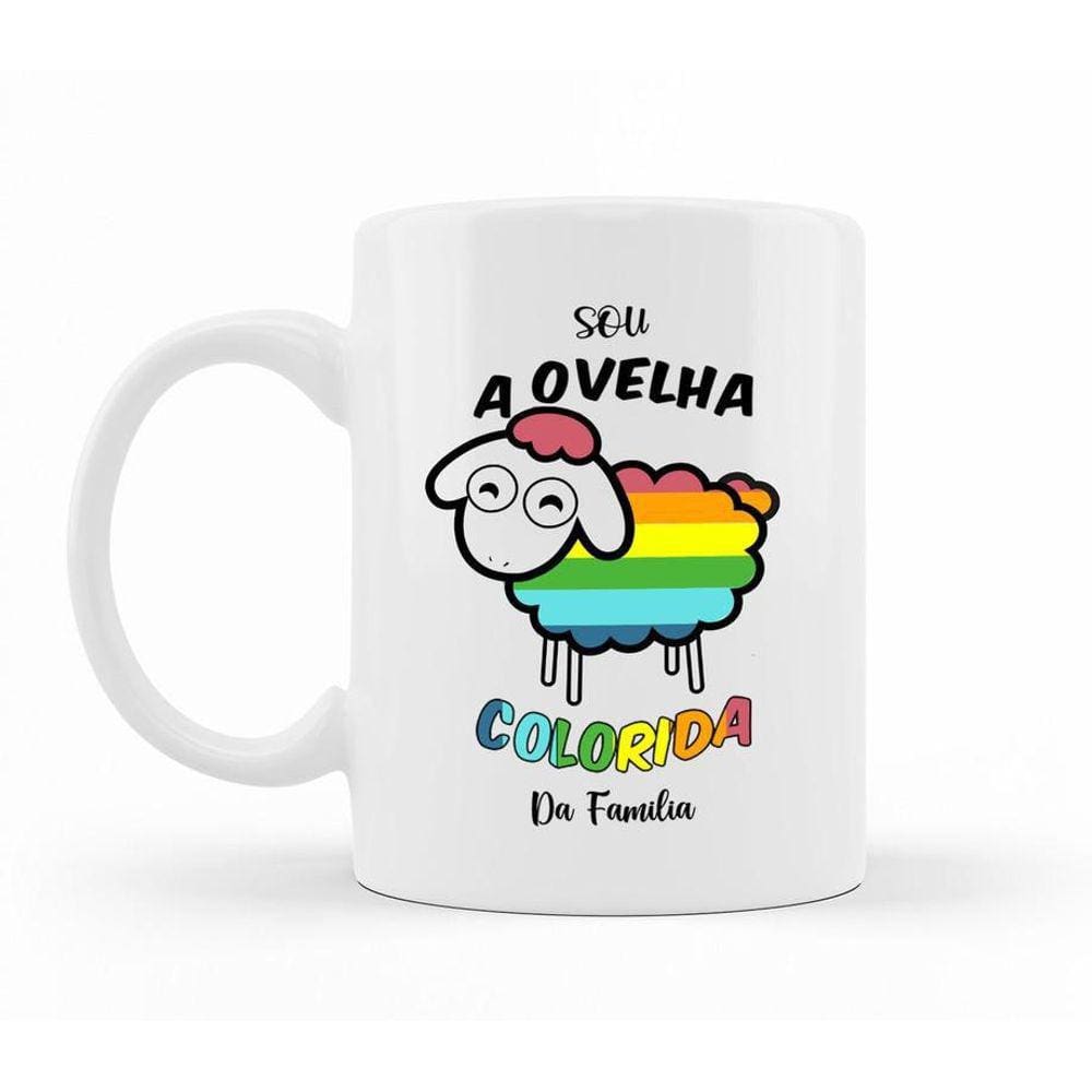 Caneca Criativa - Ovelha Colorida Da Família