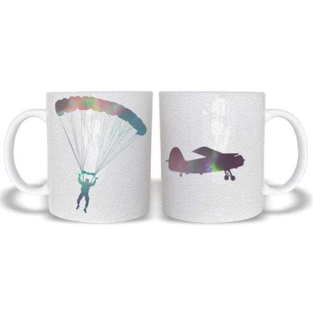 Caneca Paraquedas Voo Livre Avião Polímero 325Ml