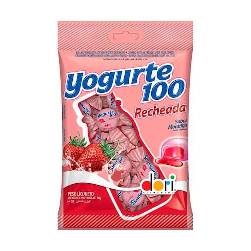 Bala Yogurte Morango Recheada Dori 600g 1und Menor preço em Bala Yogurte Morango Recheada Dori 600g 1und