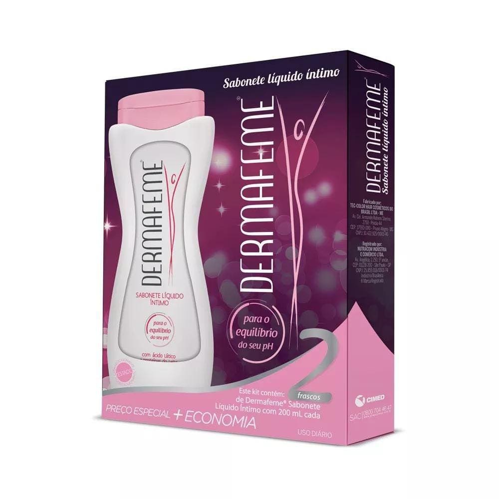 Dermafemme sabonete íntimo com 2 de 200mL cada Kit