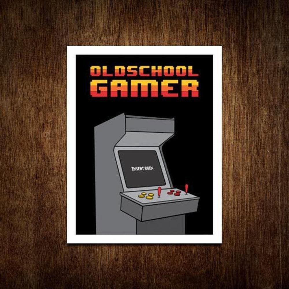 Placa Decorativa - Oldschool Gamer Fliperama