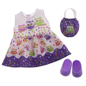 Roupa boneca reborn vestido unicornio iris laco de fita