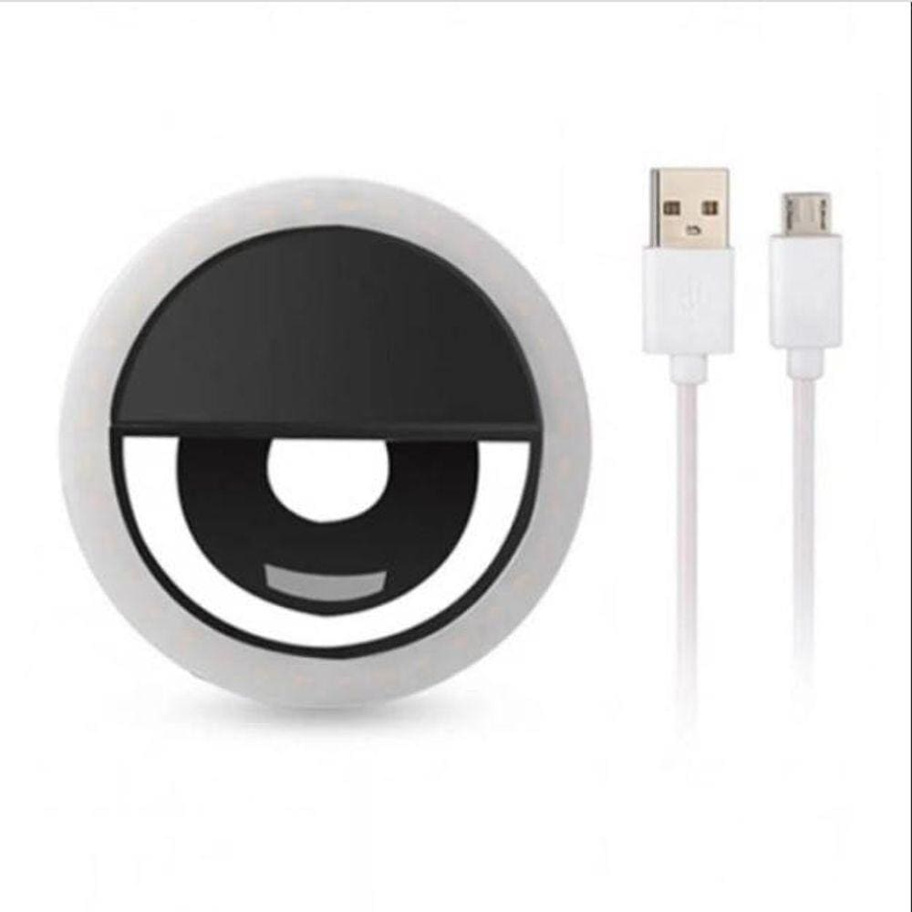 Mini Ring Light Selfie Celular Led Portátil Preto