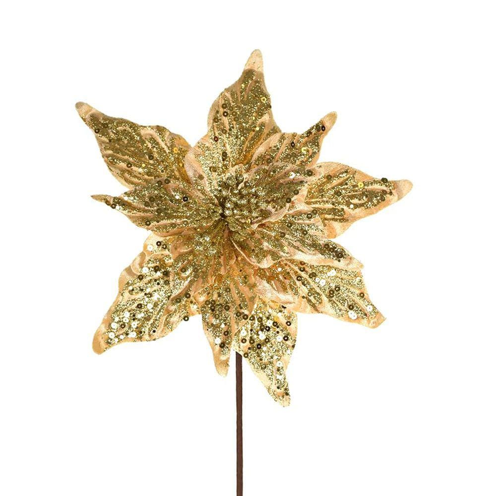 Haste Flor Bico Papagaio Grillo Dourado 40cm