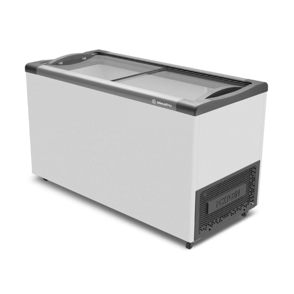 Freezer Horizontal  Metalfrio 388 Litros  Tampa De Vidro Supra Branco NF40SB- 220V