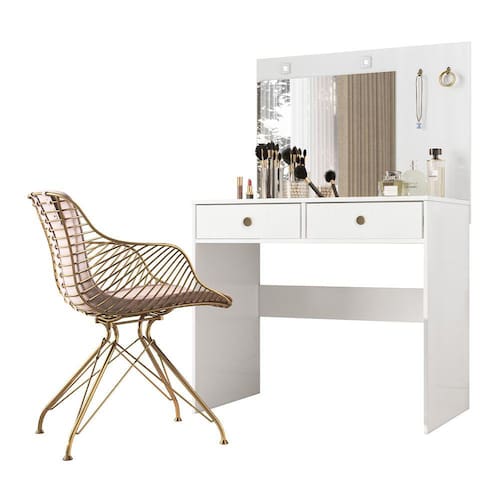 imagem-Cômoda Penteadeira Camarim Ideal Branco Moval