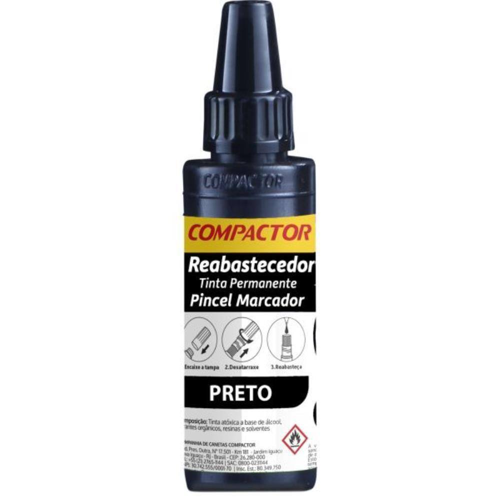 Reabastecedor Pincel Marcador Permanente Compactor- Preto