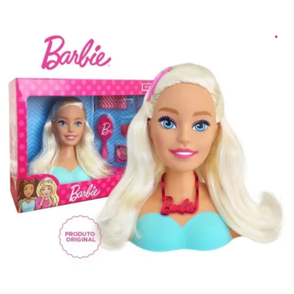 Cabeça Busto Boneca Menina Barbie Para Maquiar Pentear Salão De