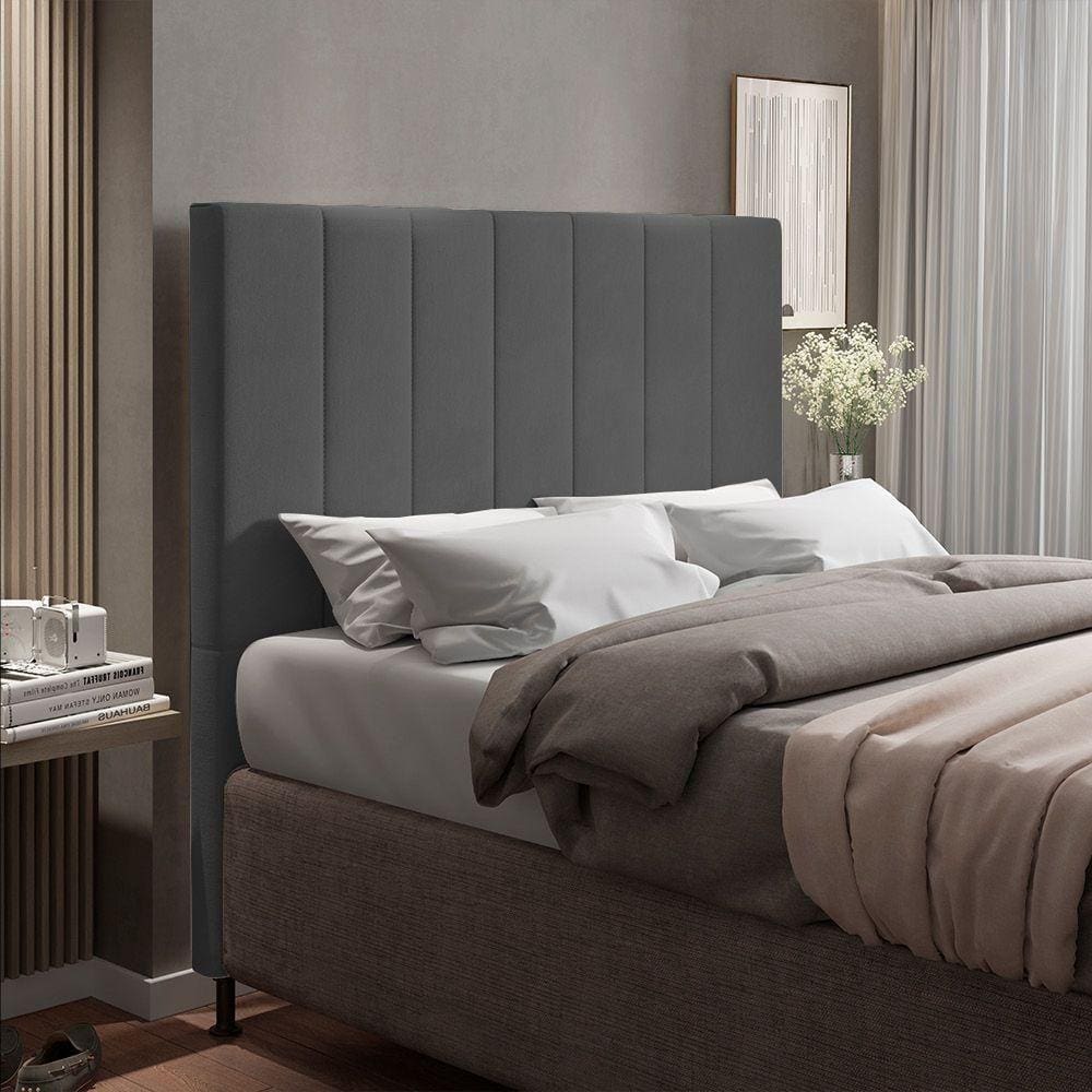 Cabeceira Cama Box Queen 160cm Suede Grafite