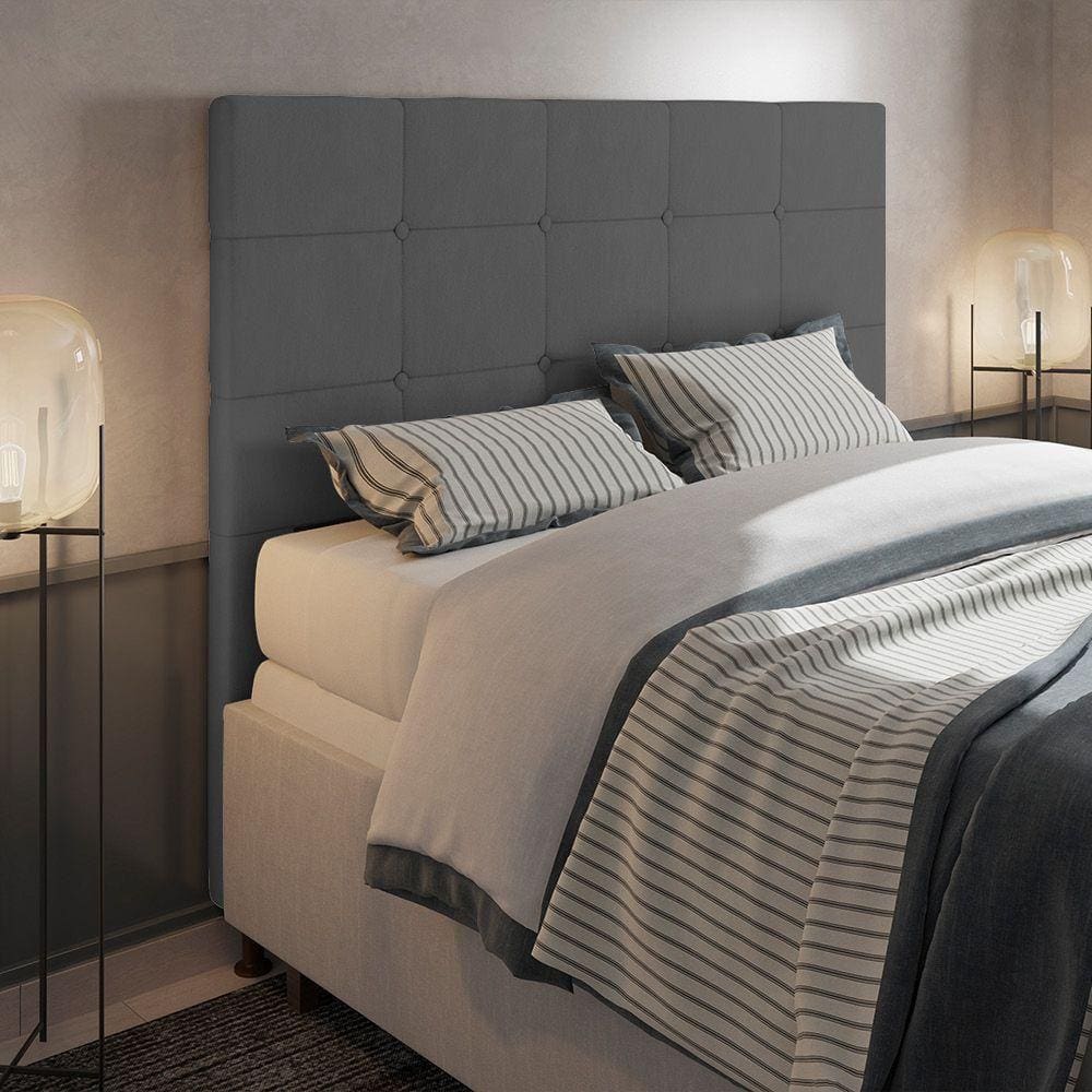 Cabeceira Cama Box Queen 160cm Suede Grafite