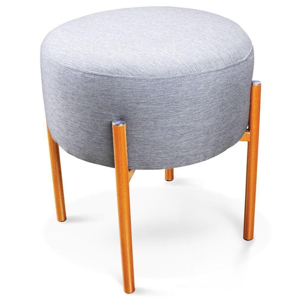 Puff Iron Linho Grafite A26 Cobre