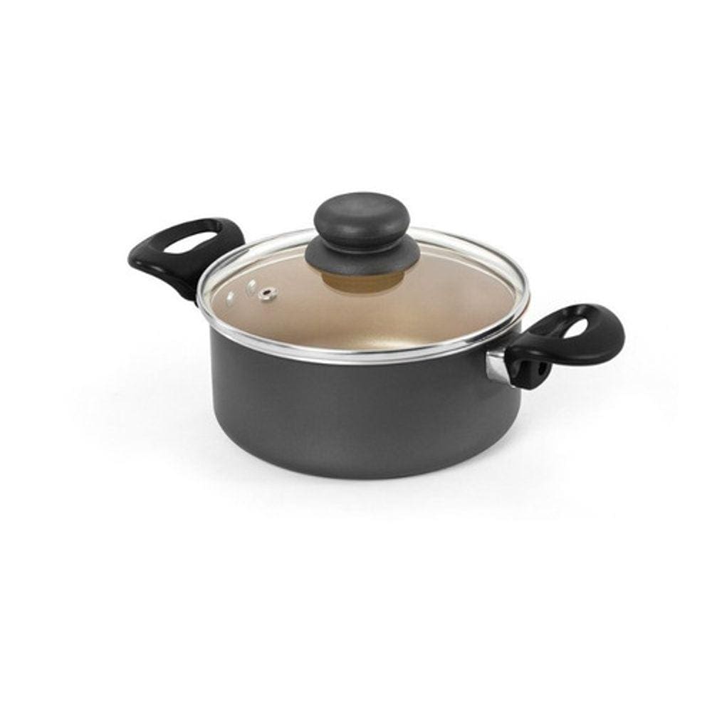 Caçarola Antiaderente Preta e Creme 18 cm