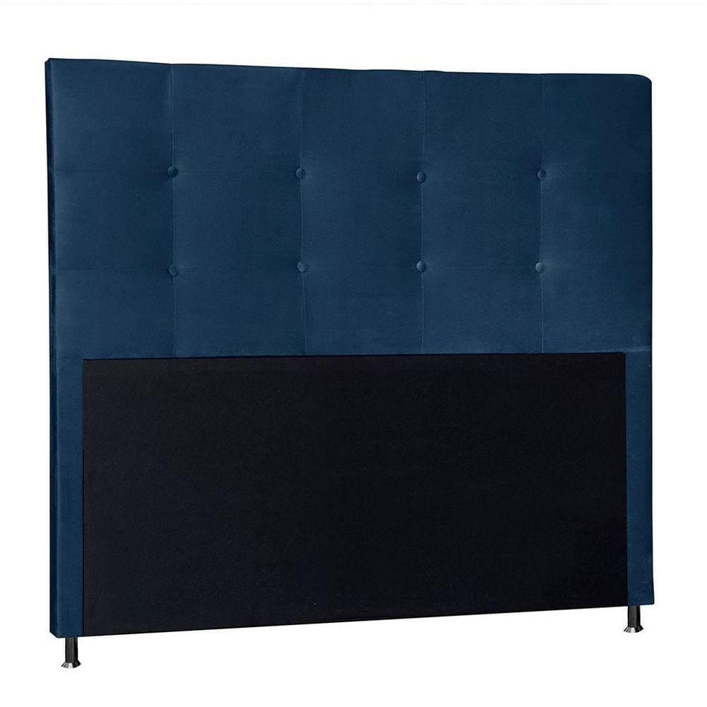Cabeceira Queen 1,60m Berlim Suede Azul Marinho