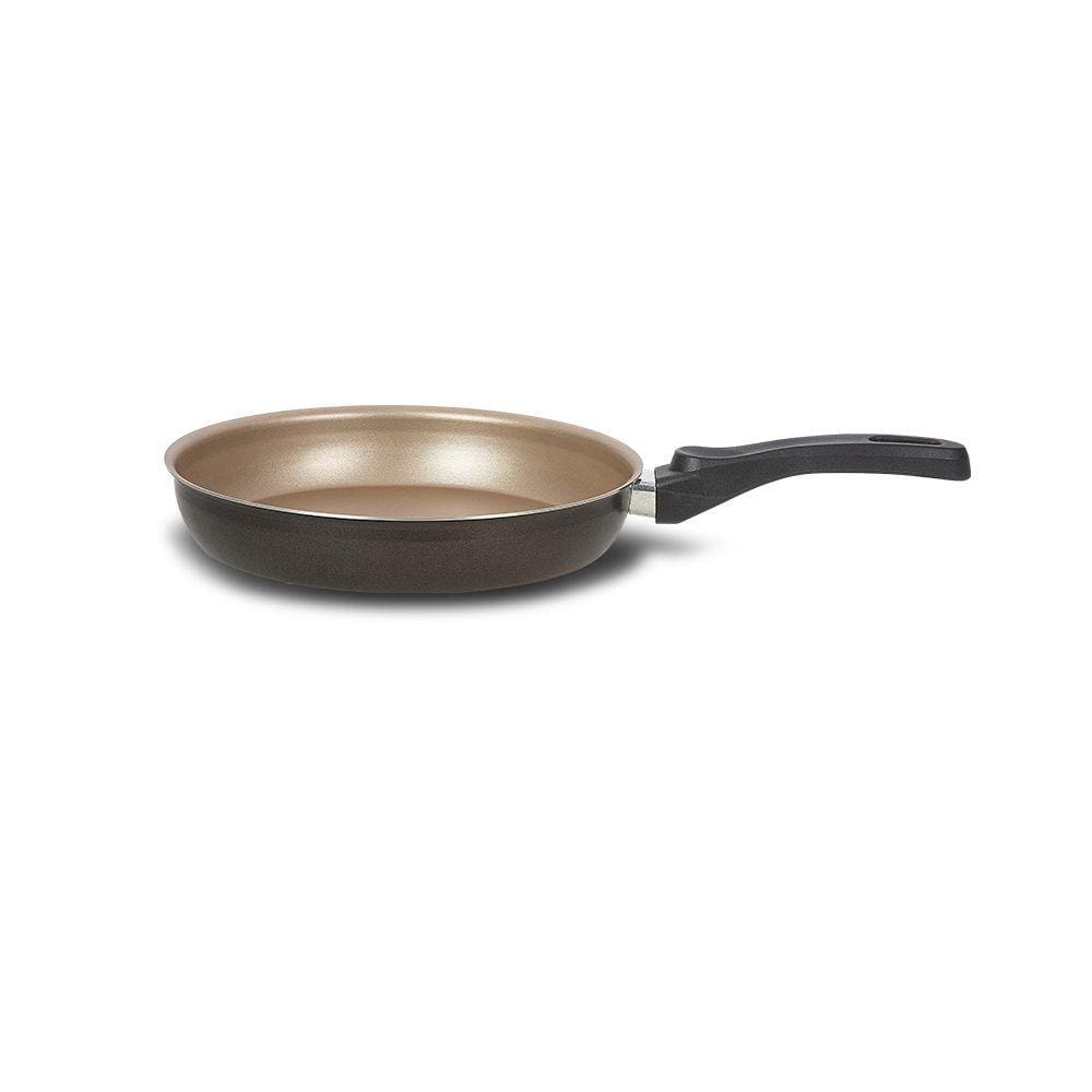 Frigideira Reta Antiaderente s/ Tampa Preta e Creme 28 cm - Alumínio Brasilar