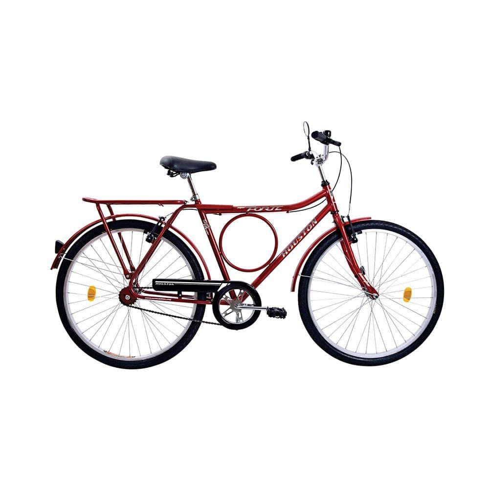 Bicicleta Houston Super Forte Vb Aro 26 com Bagageiro Vermelha Sun Red
