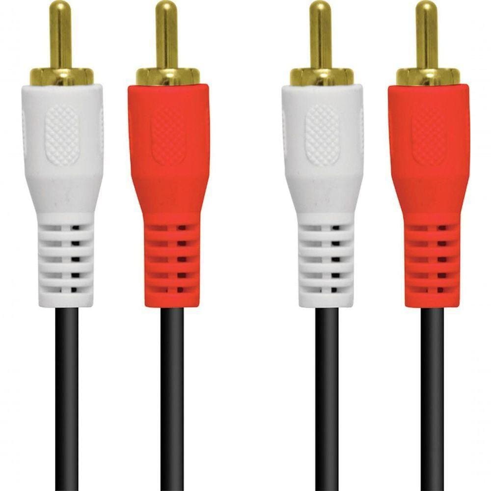 Cabo 2 Rca X 2 Rca 1.5 Metros Com Conectores Dourado - 2rca-15g - Pc / 10