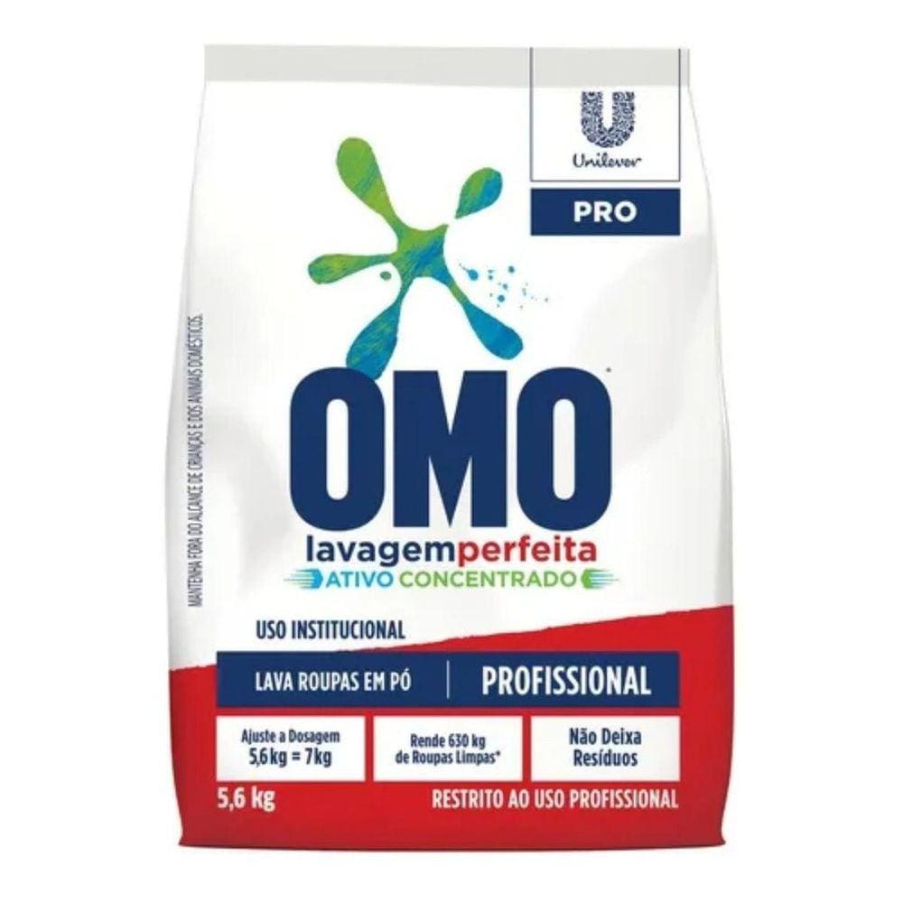 Sabão Em Pó Omo Lavagem Perfeita Saco De 5.6Kg Rende Até 7Kg