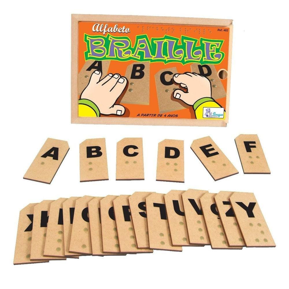 Alfabeto Braille - Mdf - Com 27 Peças