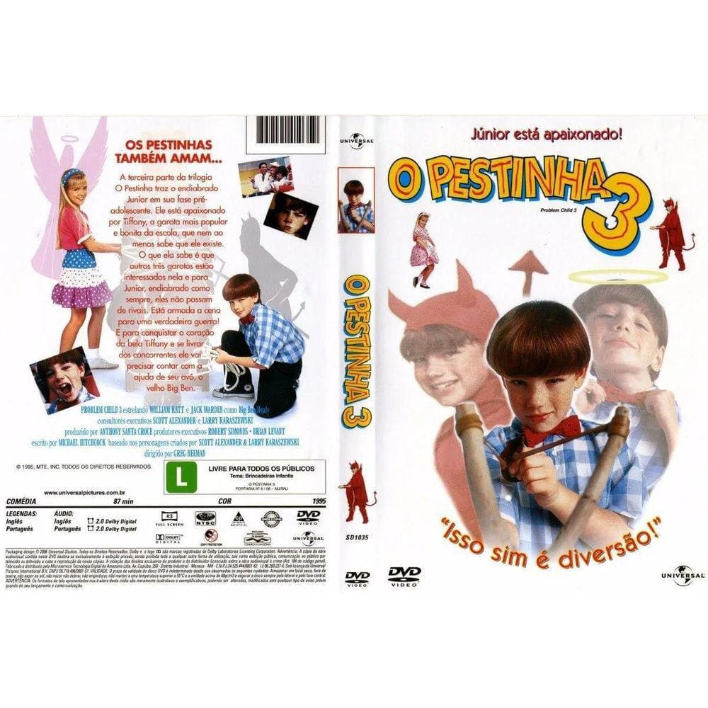 Dvd O Pestinha 3 (1995) William Katt - Dublagem Clássica