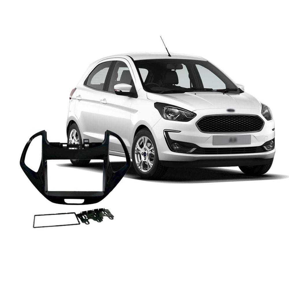 Moldura 2 Din Multimídia Ford Ka E Ka+ 2018 A 2020 Preto