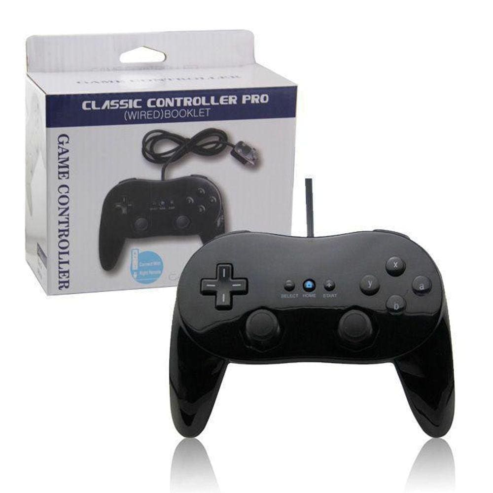 Controle Clássico Classic Grip Nintendo Wii E Wii U Preto