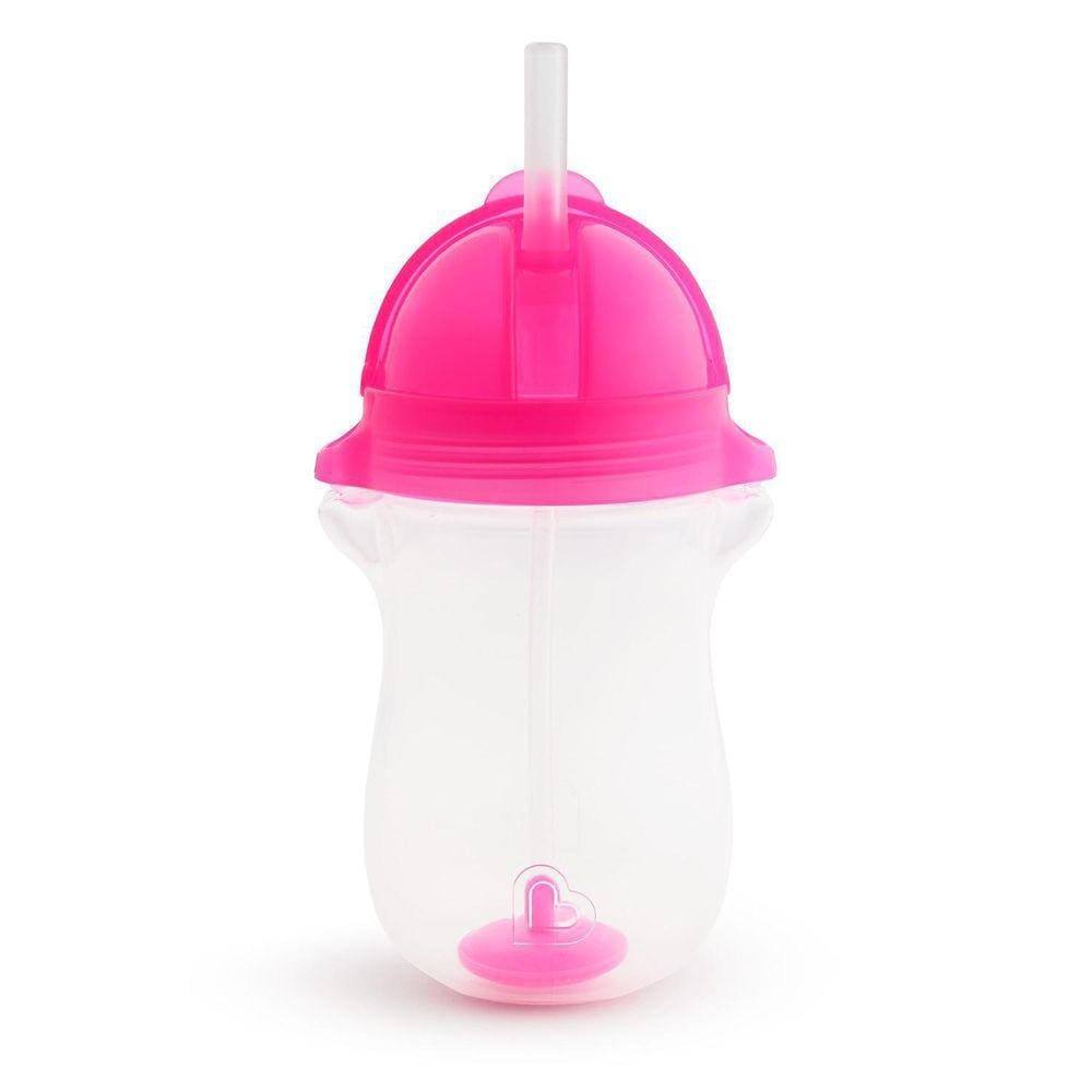 Copo Grande Com Canudo Anti Vazamento Rosa 296Ml Munchkin