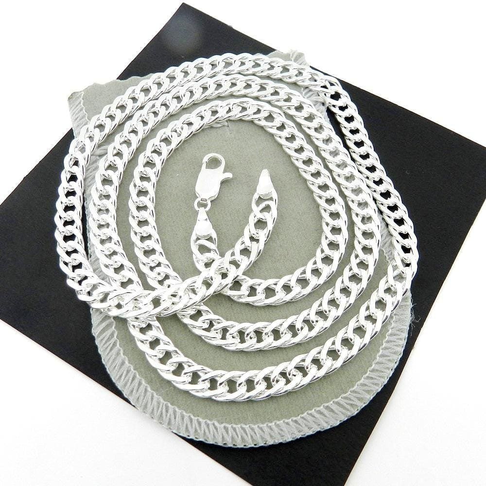 Corrente Masculina 60Cm 6Mm Largura Folheada Prata Cr359
