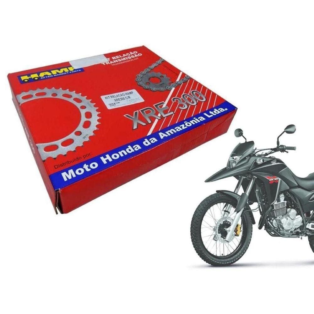 Kit Relação Transmissão Hamp Honda Xre 300 De 2009 Ate 2020