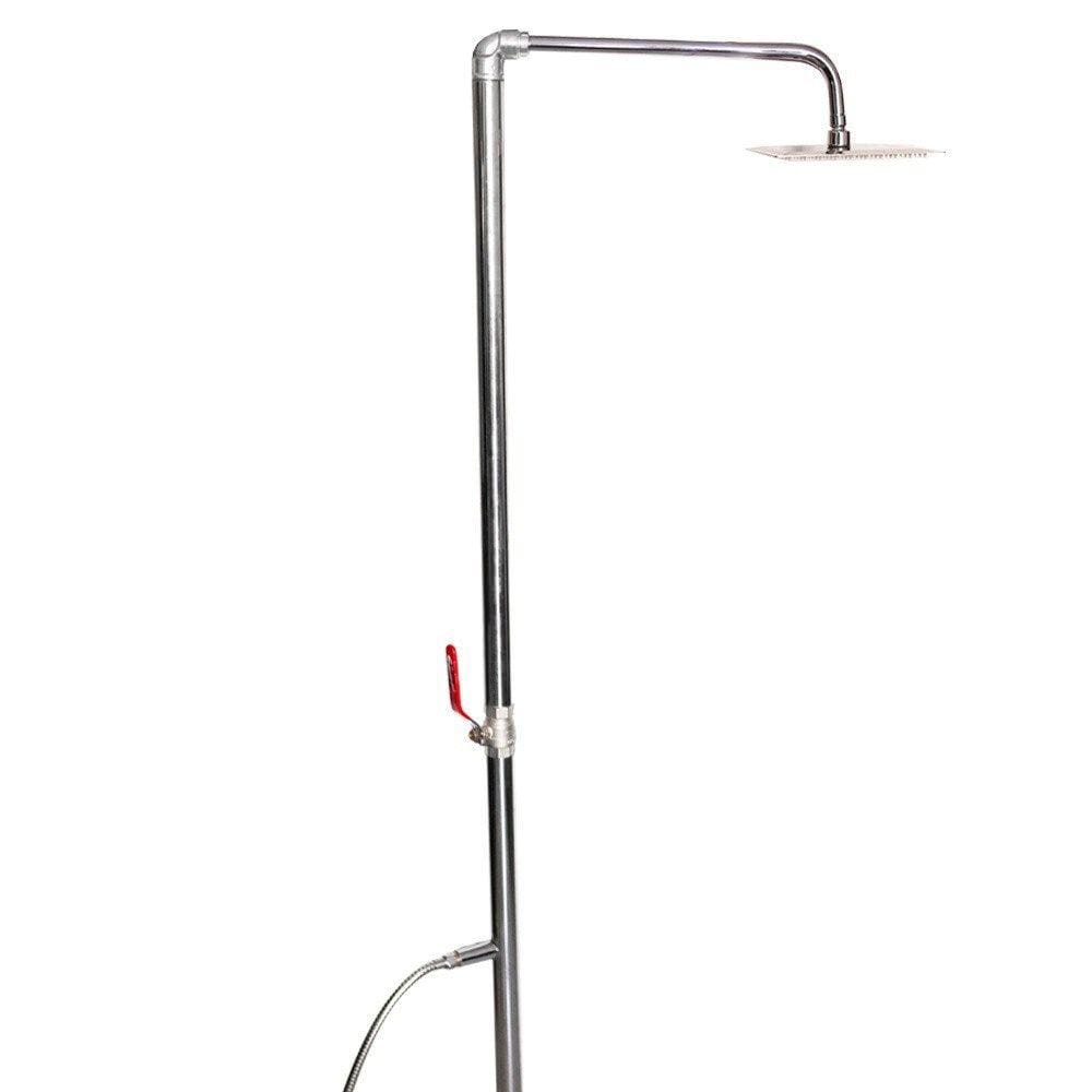 Chuveiro inox para área externa com ducha redonda em inox