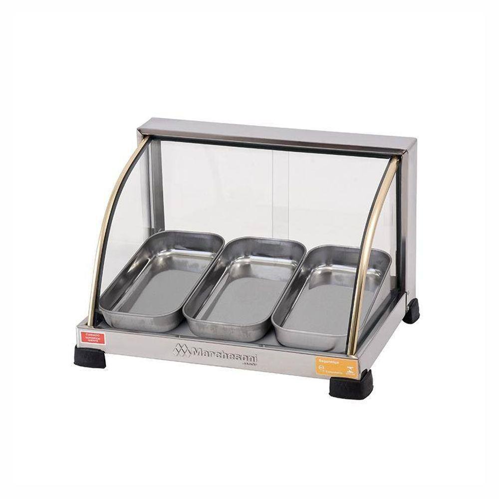 Estufa Para Salgados Ouro 220V 3 Bandejas Curva Marchesoni