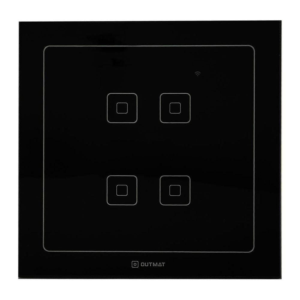Interruptor Wifi Outmat Touch 4 Teclas 4X4 Alexa Cel