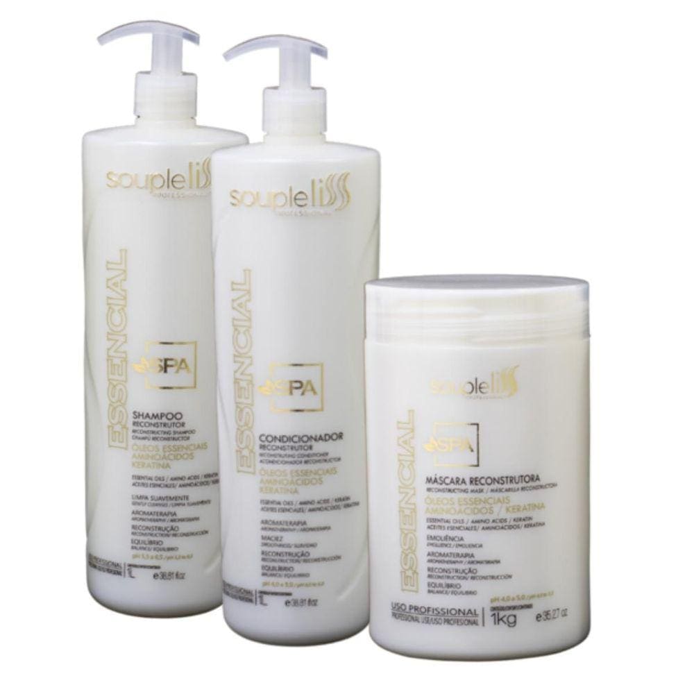 Kit Completo Reconstrutor Spa Essencial Soupleliss 3X1L
