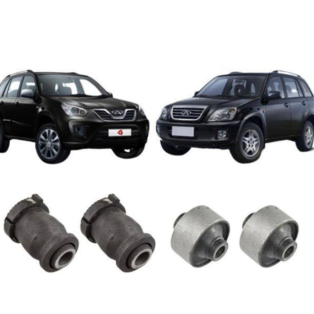Kit 4 Buchas Bandejas Chery Tiggo 2009 2010 2011