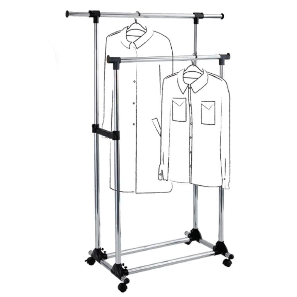 Arara Roupas Dupla Sapateira Cabideiro Inox Regulavel