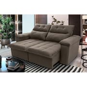 Sofá Retrátil Reclinável Verona 1,80m Suede Velut Tabaco c/ Molas no Assento - King House