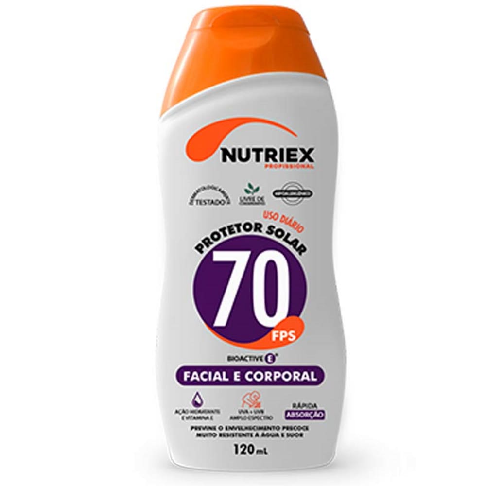 Protetor Solar Fps 70 120 Ml Facial E Corporal Nutriex 0064790
