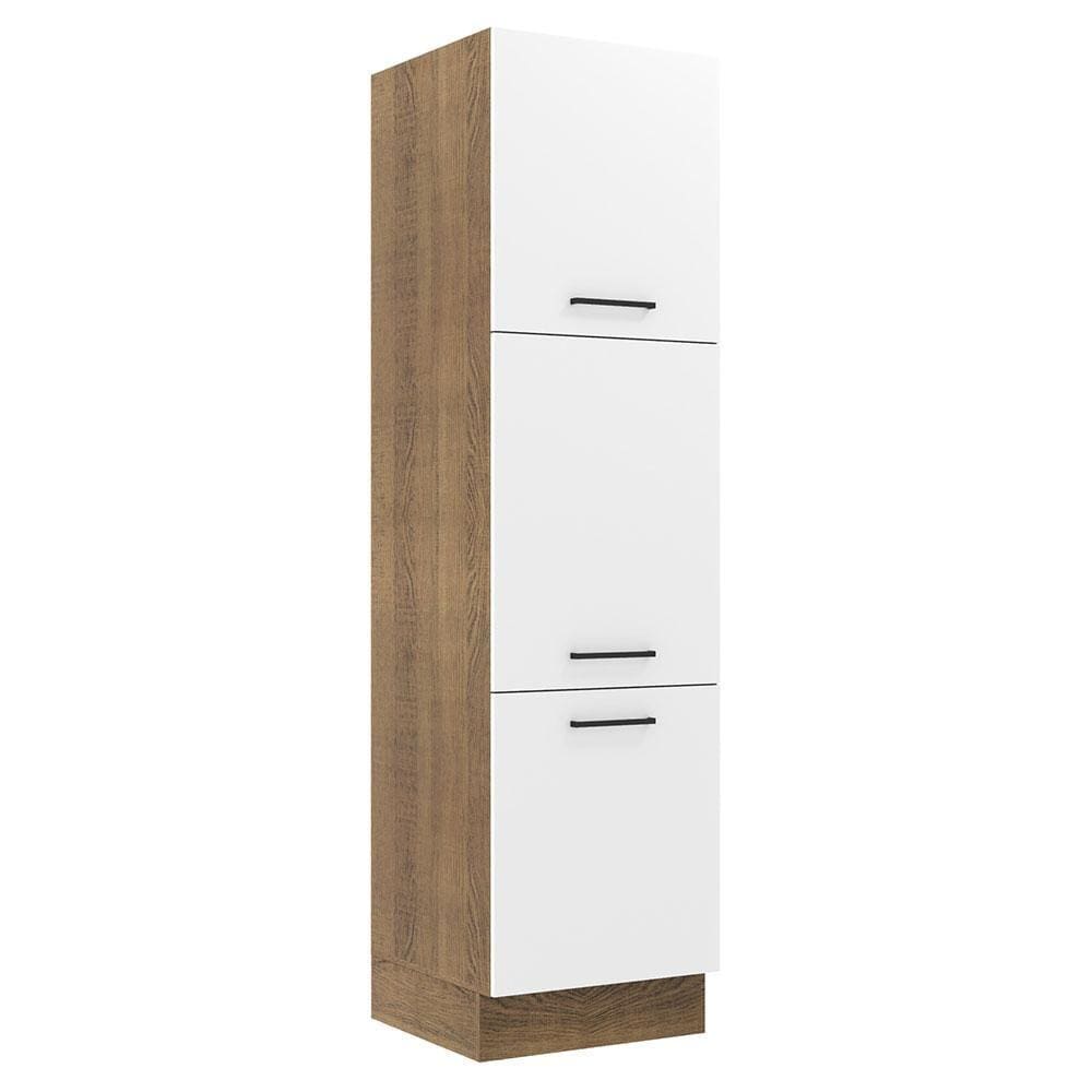 Paneleiro Madesa Agata 60 cm 3 Portas - Rustic/Branco