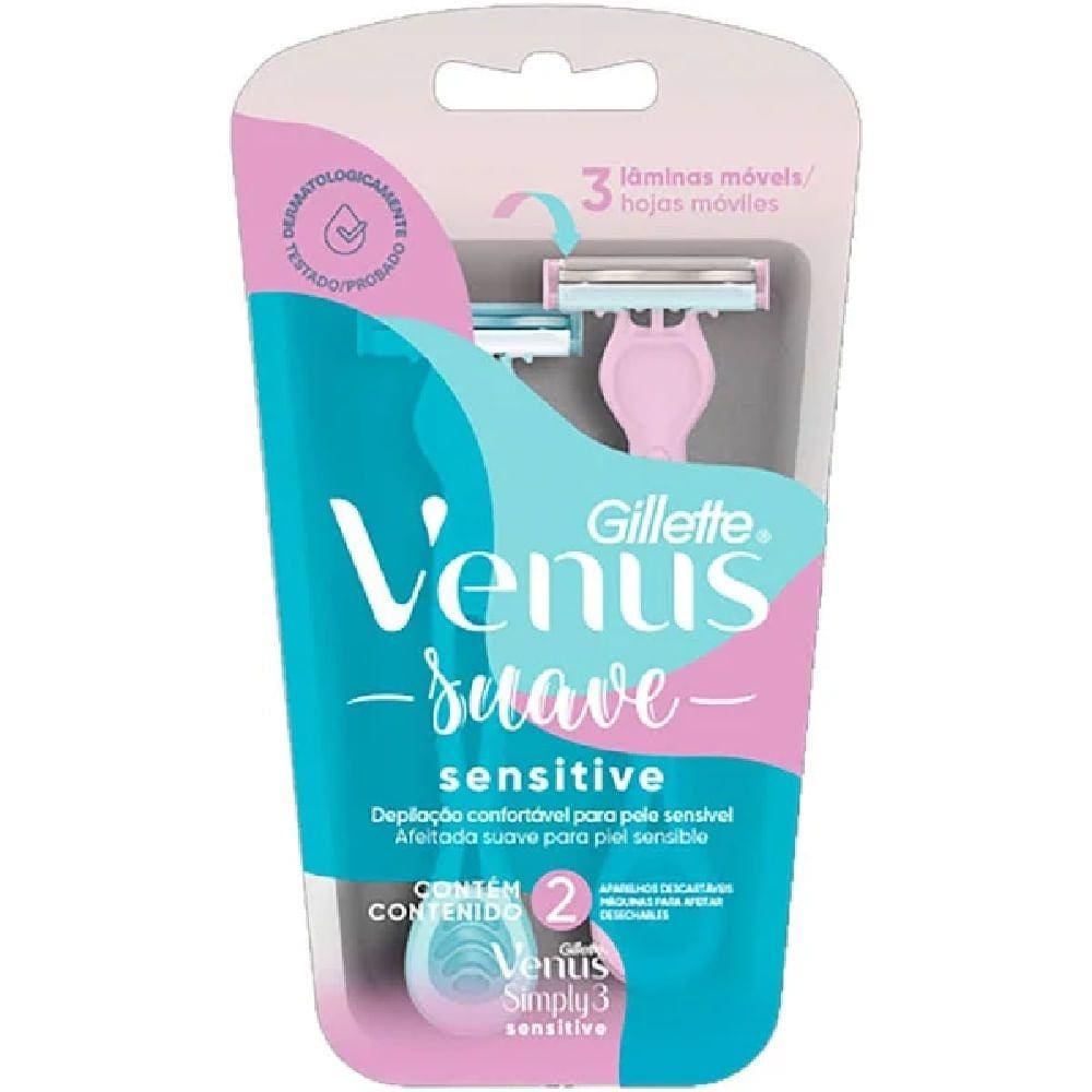 Aparelho Para Depilar Gillette Vênus Suave Sensitive - 2 Unidades