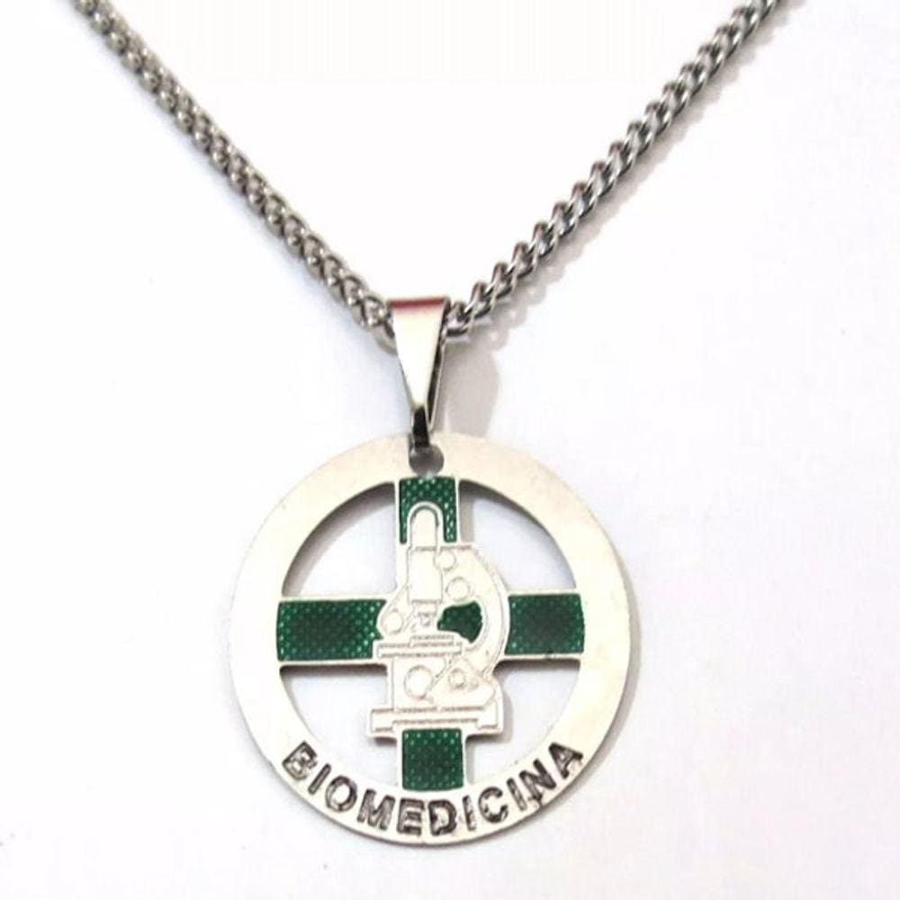 Colar Cordão Aço Inox Biomedicina Biomédica