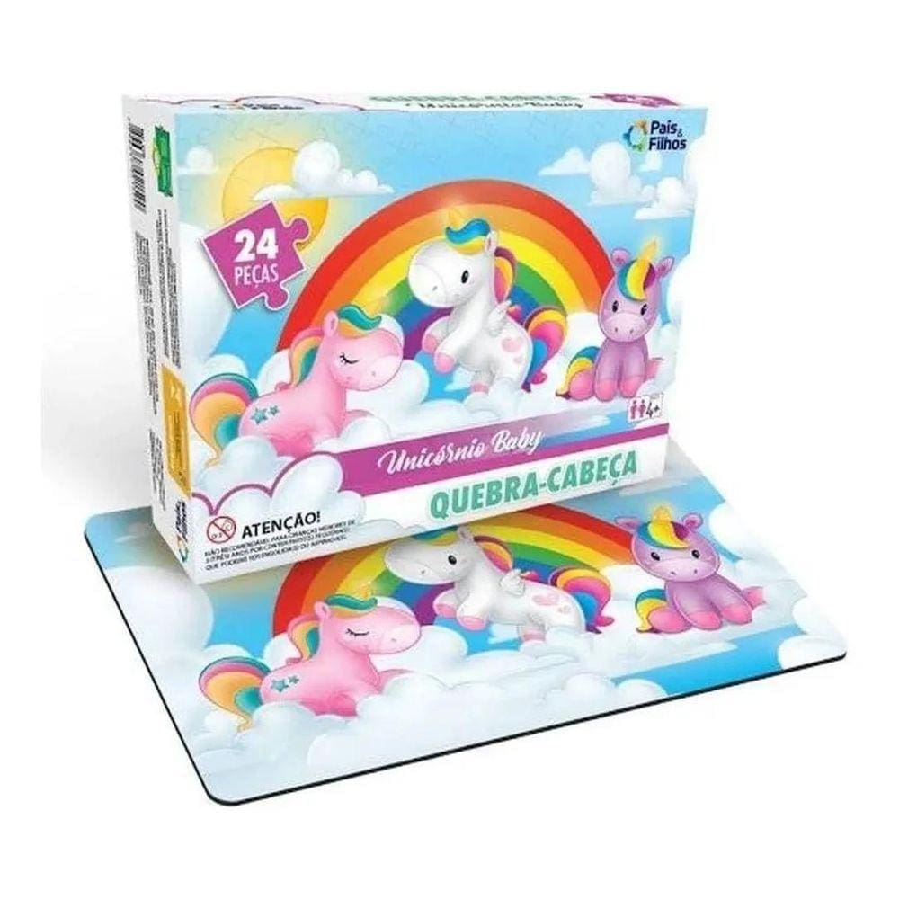 Puzzle Quebra Cabeça Unicórnio Baby 24 Peças - Pais & Filhos