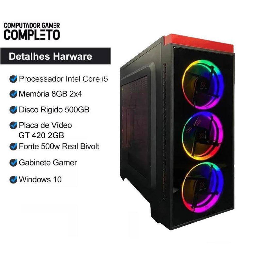 Pc Gamer Completo I5 8gb Hd500 Placa De Video Monitor Hdmi